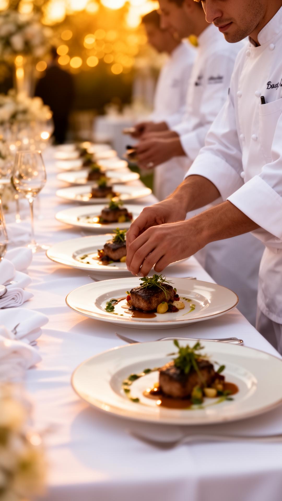 Catering staff at work