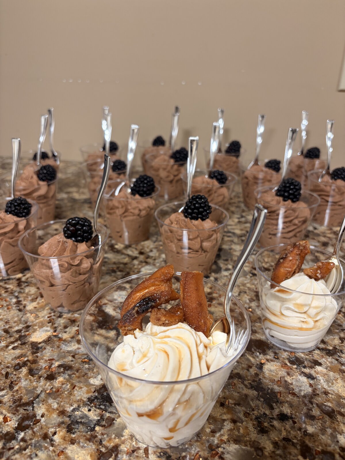 Chocolate mousse cups with fresh berries