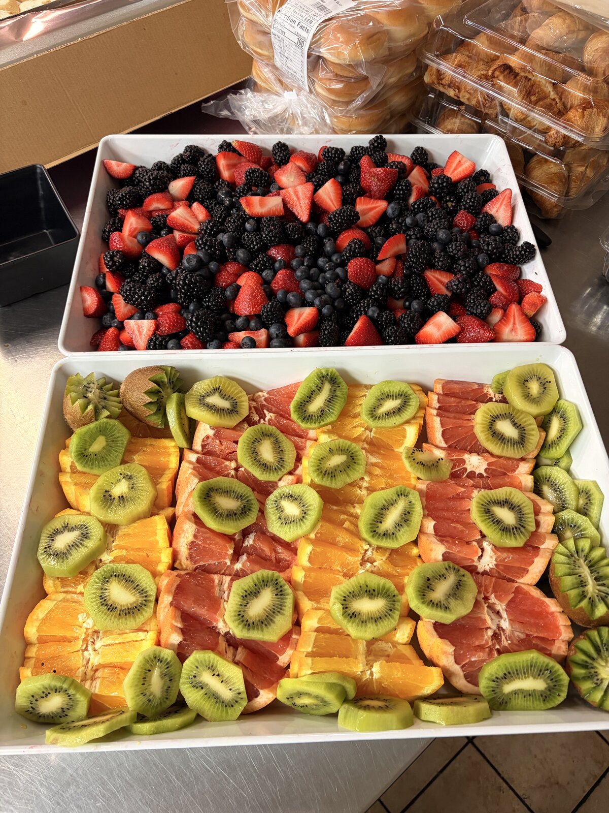 Layered grazing display for a cocktail reception