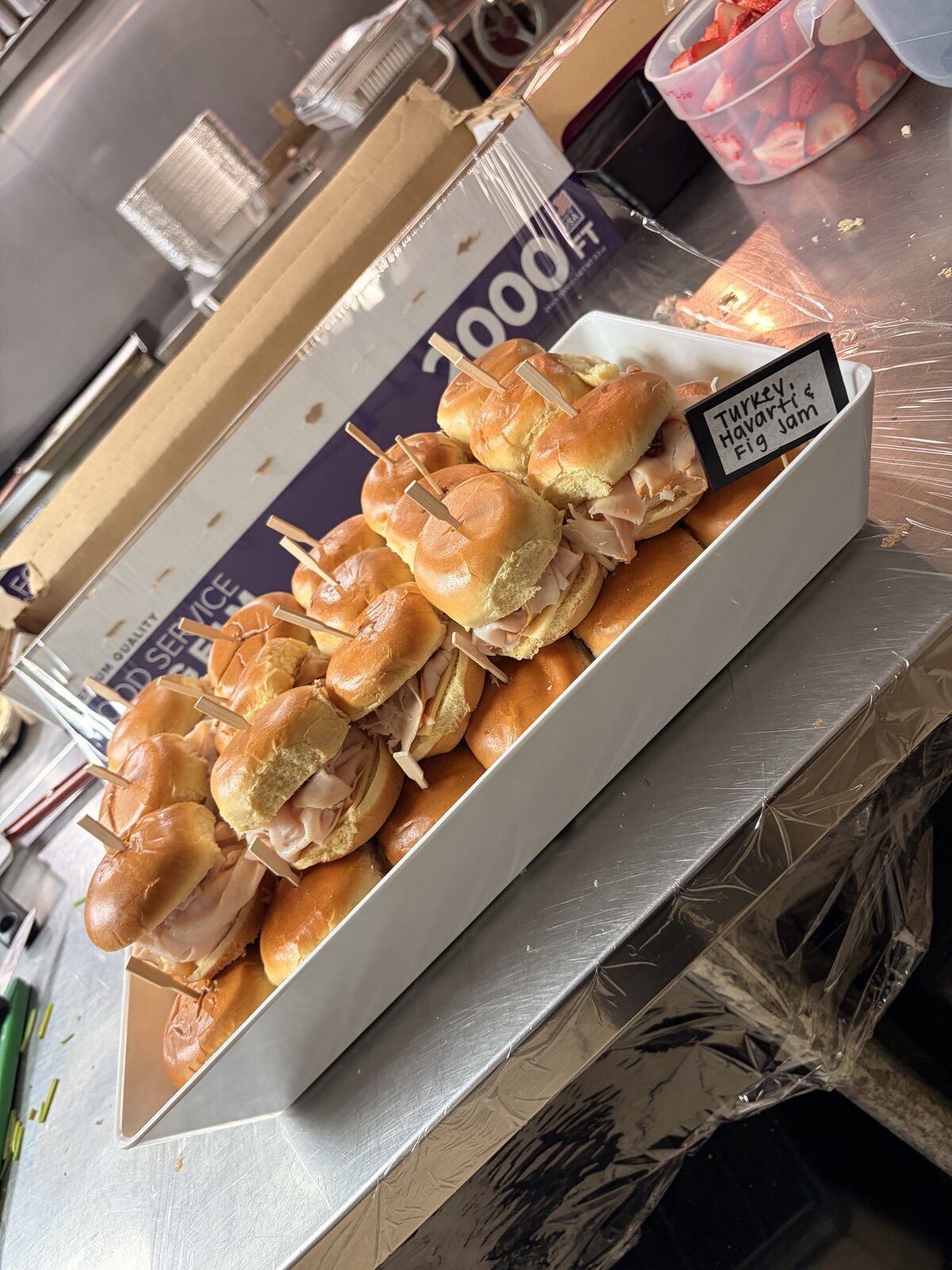 Catering buffet at corporate event